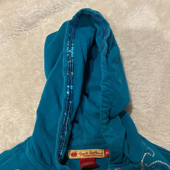 apple bottoms y2k blue sweatshirt with sequins - Picture 3 of 10